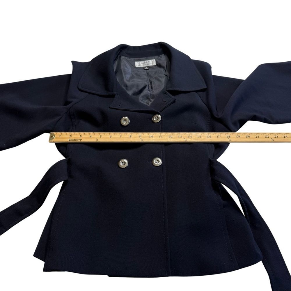 Tahari Blue Double Breasted Belted Lined Jacket Sz 16 - Picture 8 of 13